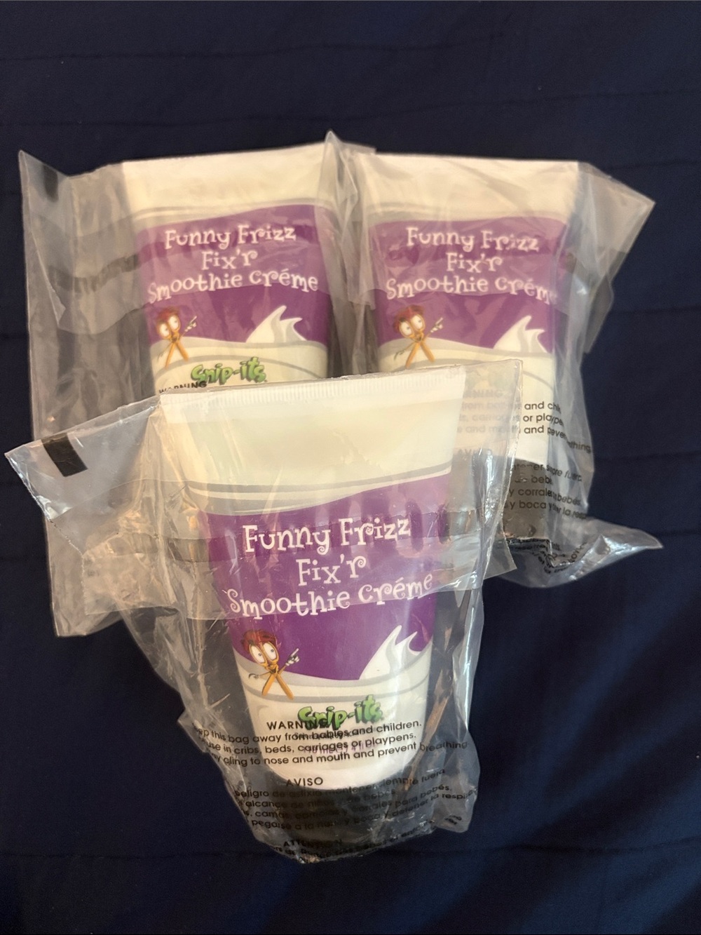 3x Snip-it’s Funny Frizz Fix’r Smoothie Crème Hair Kid Friendly 4 oz each